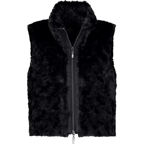 Faux Fur Vest with Stand Collar , Damen, Größe: L - monari - Modalova