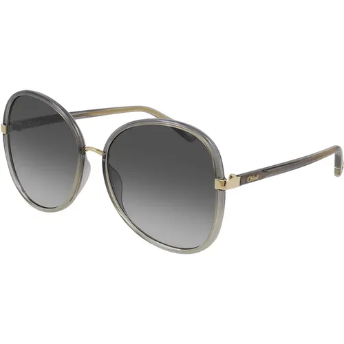 Sonnenbrille in Grau , Damen, Größe: 60 MM - Chloé - Modalova