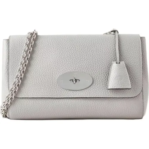 Medium Lily, Pale Grey Leather Handbag , female, Sizes: ONE SIZE - Mulberry - Modalova