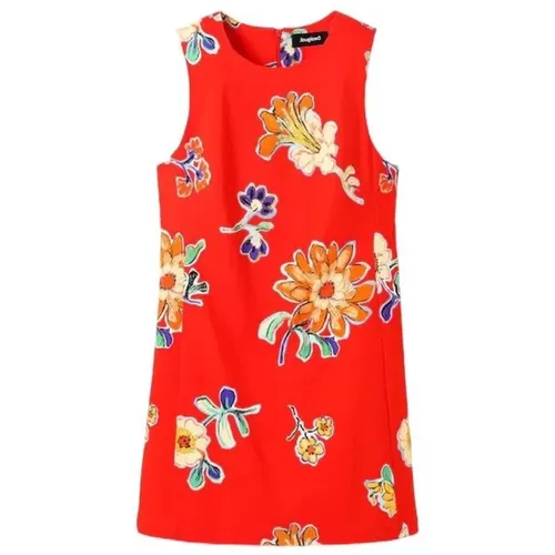 Floral Sleeveless Dress with Zip Fastening , female, Sizes: M, S - Desigual - Modalova