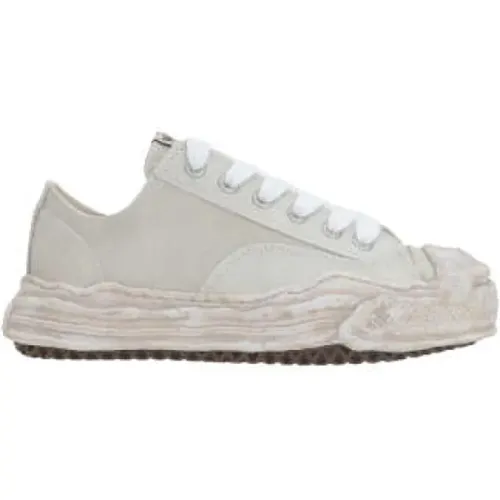 Weiße Low-Top Leder Sneakers Vintage Stil , Damen, Größe: 41 EU - Mihara Yasuhiro - Modalova