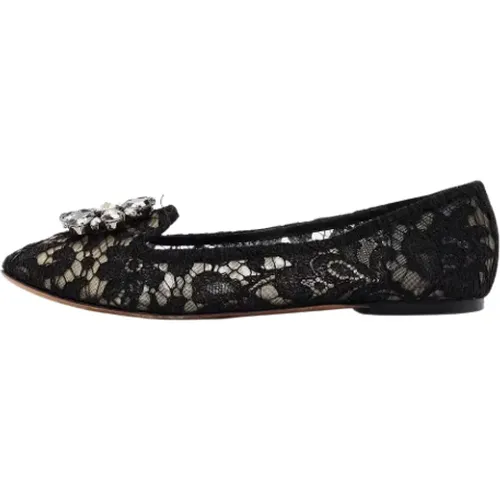 Pre-owned Lace flats , female, Sizes: 7 UK - Dolce & Gabbana Pre-owned - Modalova