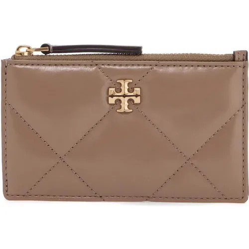 Quilted Diamond Card Holder with Double T , female, Sizes: ONE SIZE - TORY BURCH - Modalova