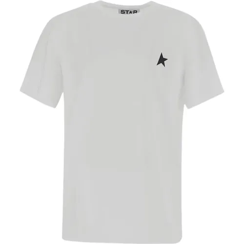 Baumwoll T-Shirt mit Design , Damen, Größe: M - Golden Goose - Modalova