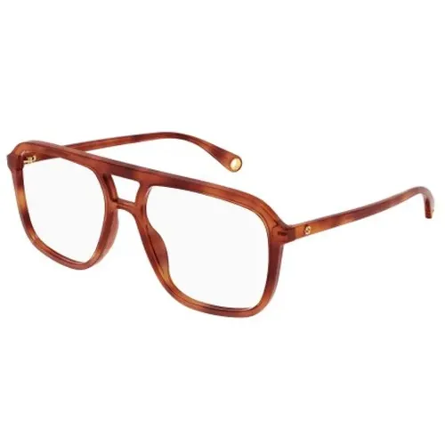 Gg1078O Havana Transparent Glasses , unisex, Sizes: 56 MM - Gucci - Modalova