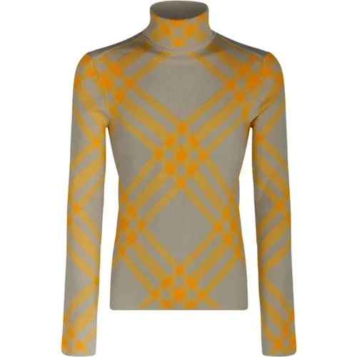 Checked Wool Blend Jumper , male, Sizes: M, L - Burberry - Modalova