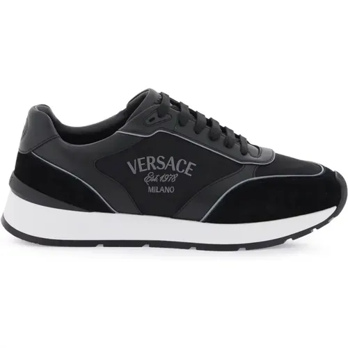 Milano Sneakers with Barocco Pattern , male, Sizes: 8 UK - Versace - Modalova