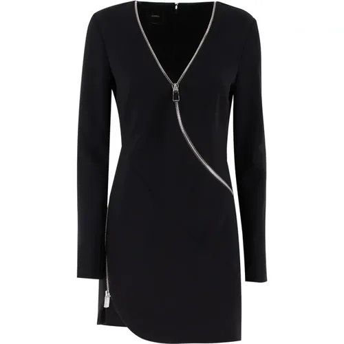 Stretch Crepe Long Sleeve Dress , female, Sizes: S, XS, 2XS, M - pinko - Modalova