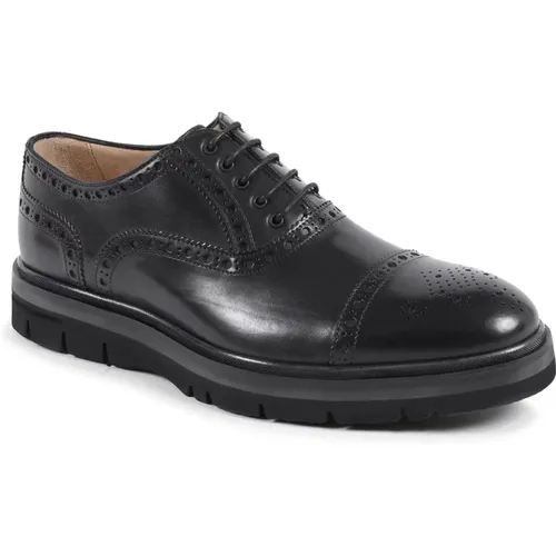 Schwarze Leder Brogue Schuhe , Herren, Größe: 40 EU - Dee Ocleppo - Modalova