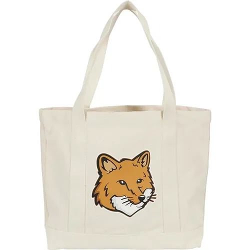 Stilvolle Fox Head Tote Bag , Damen, Größe: ONE Size - Maison Kitsuné - Modalova