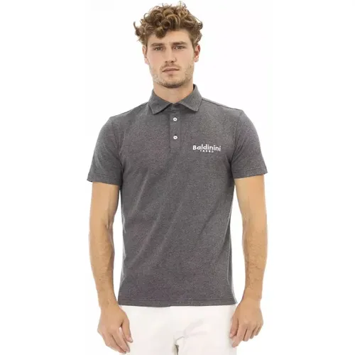 Graues Baumwoll-Poloshirt Trendy , Herren, Größe: XL - Baldinini - Modalova