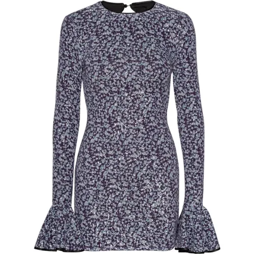 Pailletten Blumen Mini Kleid - Lila , Damen, Größe: S - ROTATE Birger Christensen - Modalova