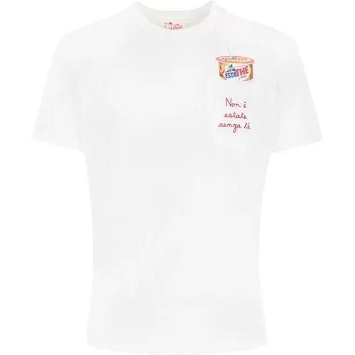 Men's Cotton T-shirt Heart Print , male, Sizes: S, L - MC2 Saint Barth - Modalova