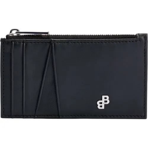Leather Wallet with Coin Pocket and Zip Closure , male, Sizes: ONE SIZE - Boss - Modalova