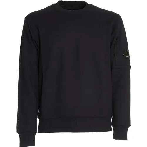 Diagonal Raised Fleece Sweatshirt Total Eclipse , Herren, Größe: L - C.P. Company - Modalova