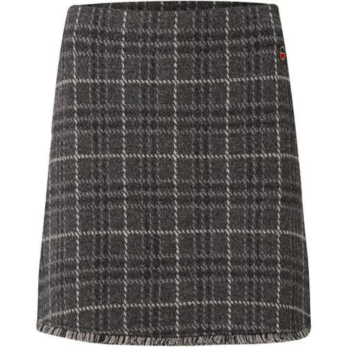 Bessie Skirt Grey Melange Check , female, Sizes: L, XL, M, 2XL, S - Busnel - Modalova