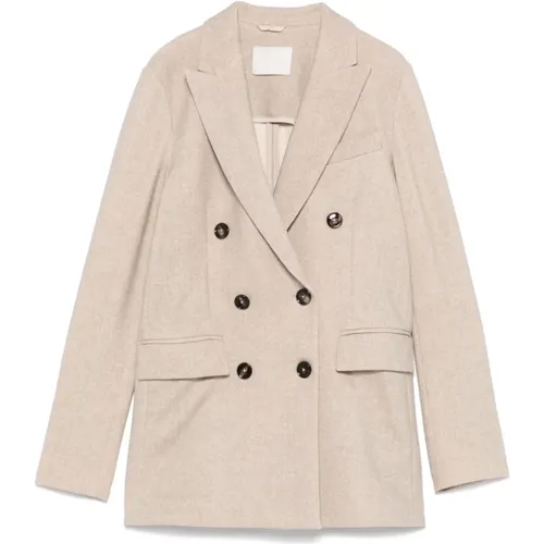 Double-Breasted Jacket with Peak Lapels , female, Sizes: L, M, XL, XS - Circolo 1901 - Modalova