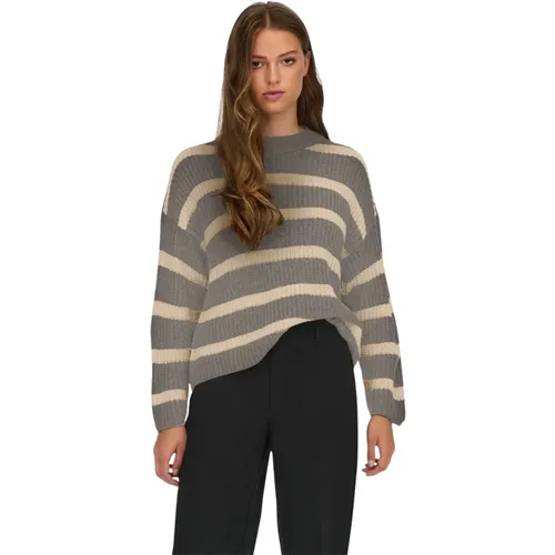 Gestreifter Rundhalsausschnitt Pullover Damen , Damen, Größe: XL - JACQUELINE de YONG - Modalova