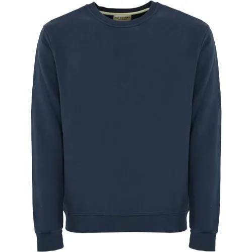 Blaues Baumwoll-Sweatshirt Langarm , Herren, Größe: 2XL - Roy Roger's - Modalova