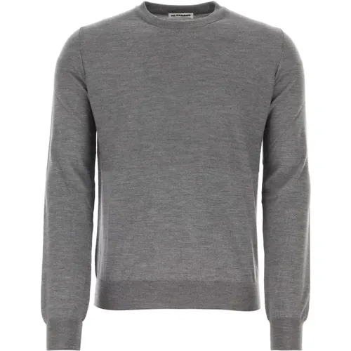 Gemütlicher Grauer Wollpullover , Herren, Größe: 3XL - Jil Sander - Modalova