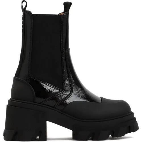 Leather Ankle Boots , female, Sizes: 3 UK, 5 UK, 4 UK, 6 UK, 7 UK - Ganni - Modalova