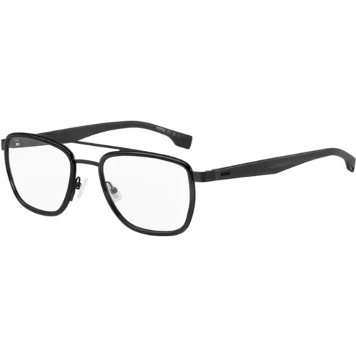 Schwarze Stilvolle Brille für Männer , unisex, Größe: 55 MM - Hugo Boss - Modalova