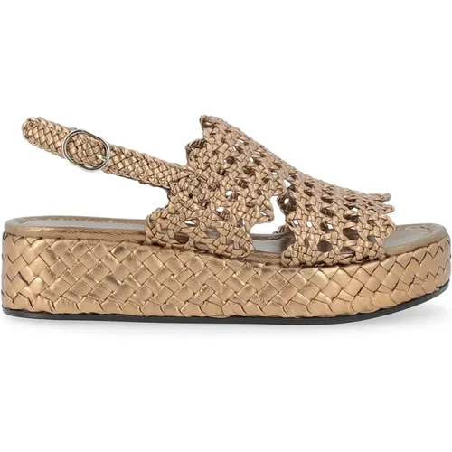 Bronze Woven Leather Sandal Forli , female, Sizes: 7 UK, 4 UK, 3 UK - Pons Quintana - Modalova