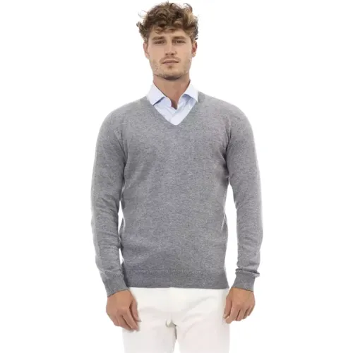 Eleganter V-Ausschnitt Pullover , Herren, Größe: 3XL - Alpha Studio - Modalova