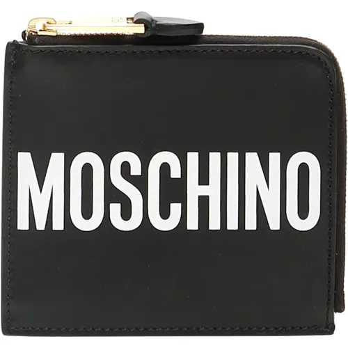 Leder Logo Geldbörse Moschino - Moschino - Modalova