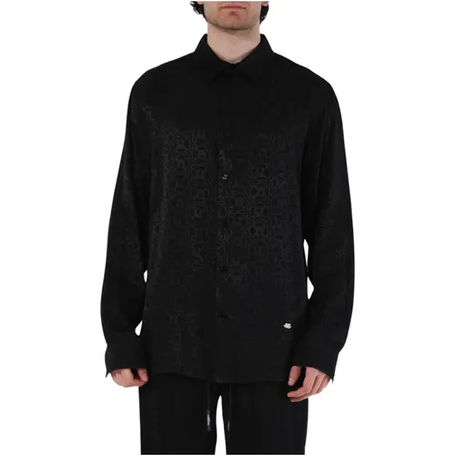 Patterned Viscose Shirt Front Button , male, Sizes: S, XL, M, L - Just Cavalli - Modalova