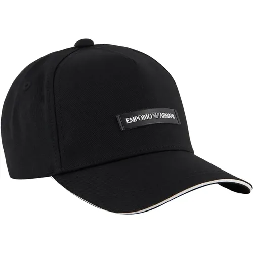 Canvas Baseball Cap with Logo Patch , male, Sizes: ONE SIZE - Emporio Armani - Modalova