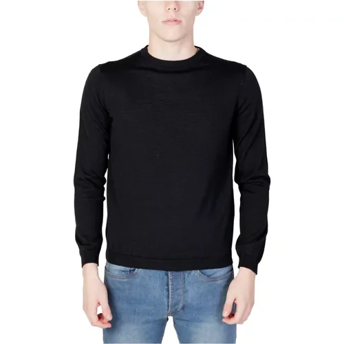 Schwarzer Strick Rundhals Pullover , Herren, Größe: S - Alviero Martini 1a Classe - Modalova