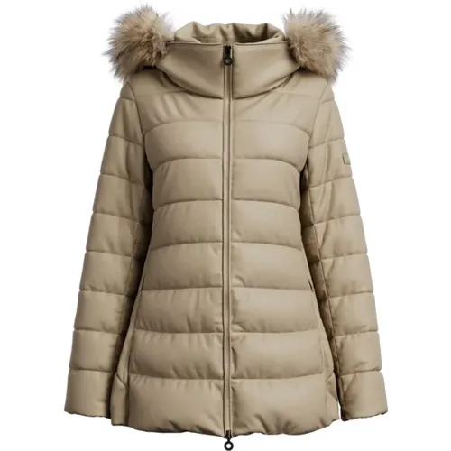 Down Jacket with Raccoon Fur , female, Sizes: L - Tatras - Modalova