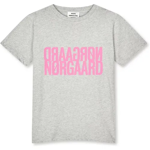 Cool Logo Print Trenda T-Shirt Light Grey - Mads Nørgaard - Modalova