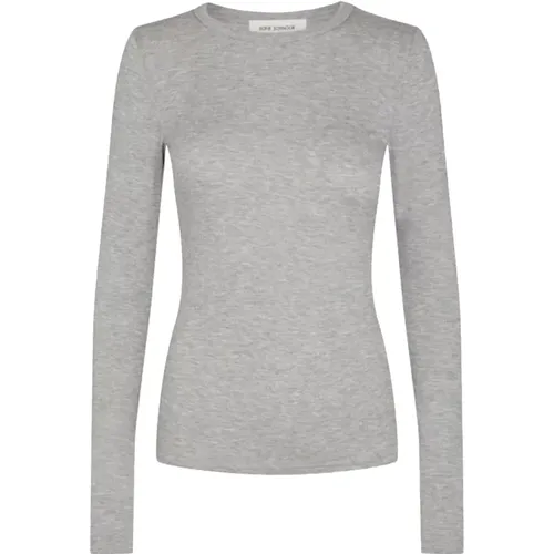 Soft and Comfy Grey Melange Blouse , female, Sizes: L, M, XL, XS, S - Sofie Schnoor - Modalova