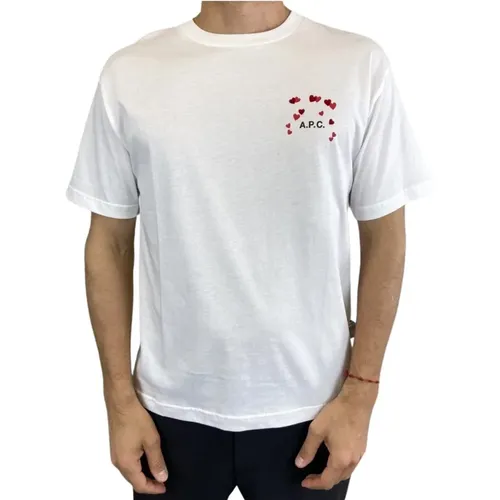Weißes T-Shirt mit kurzen Ärmeln , Herren, Größe: XL - A.p.c. - Modalova