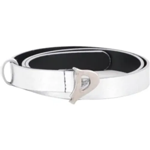 Laminated Leather Belt with D Logo Buckle , female, Sizes: 75 CM, 85 CM, 70 CM, 80 CM - Dondup - Modalova