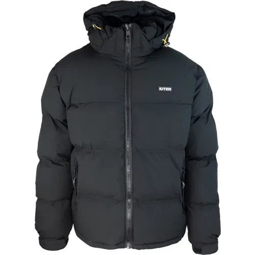 Schwarze Wasserdichte EcoDown Winterjacke - IUTER - Modalova