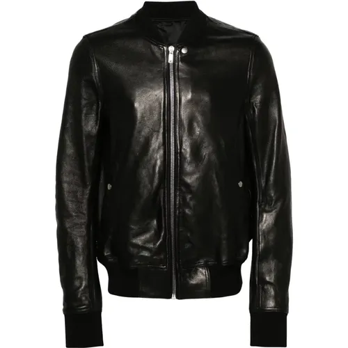 Leather Flight Jacket , male, Sizes: M - Rick Owens - Modalova