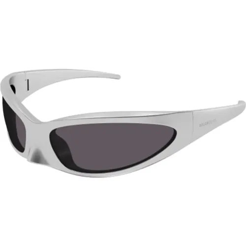 Stylish Silver Sunglasses for Men,/Grey Sunglasses,Stylische Sonnenbrille Bb0251S - Balenciaga - Modalova