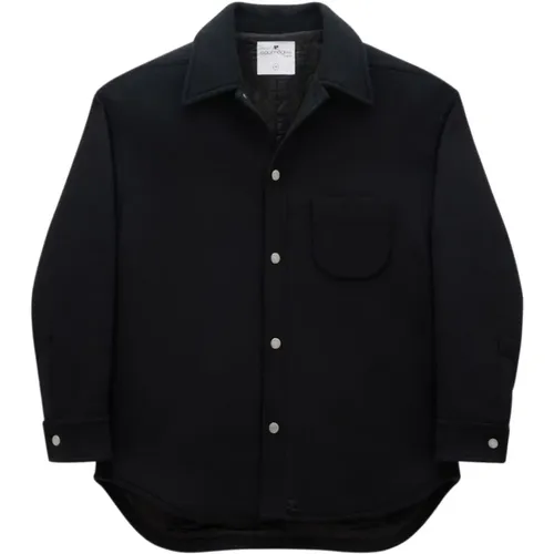 Schwarze Hemdjacke aus Wollmischung , Herren, Größe: L - Courrèges - Modalova
