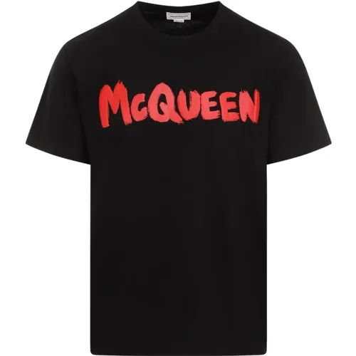 Schwarz Rot T-Shirt 0512 , Herren, Größe: L - alexander mcqueen - Modalova