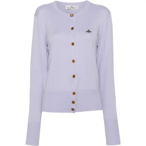 Lavender Knit Sweater with Signature Orb Logo , female, Sizes: S, L, XS - Vivienne Westwood - Modalova
