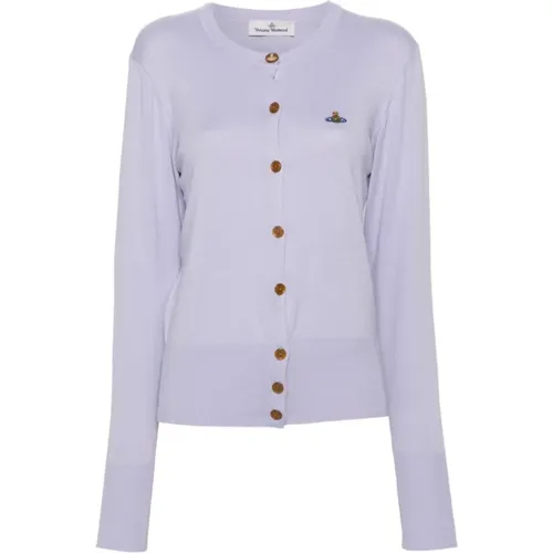 Lavender Knit Sweater with Signature Orb Logo , female, Sizes: XS - Vivienne Westwood - Modalova