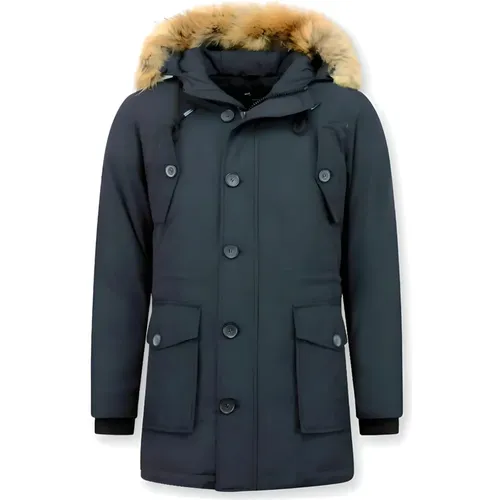 Parkas Winter Jackets Men - Jacket with Genuine Fur , male, Sizes: M, 2XL, S, L, 3XL, XL - Enos - Modalova