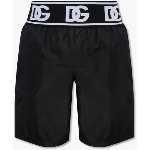 Swim shorts with logo , male, Sizes: L, M, XL, 2XL, S - Dolce & Gabbana - Modalova