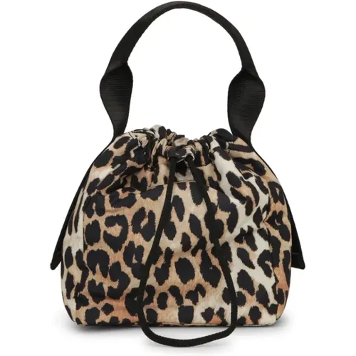 Leopard Tech Pouch Print Bag , female, Sizes: ONE SIZE - Ganni - Modalova