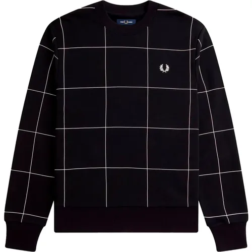 Checkered Sweatshirt , male, Sizes: XS - Fred Perry - Modalova
