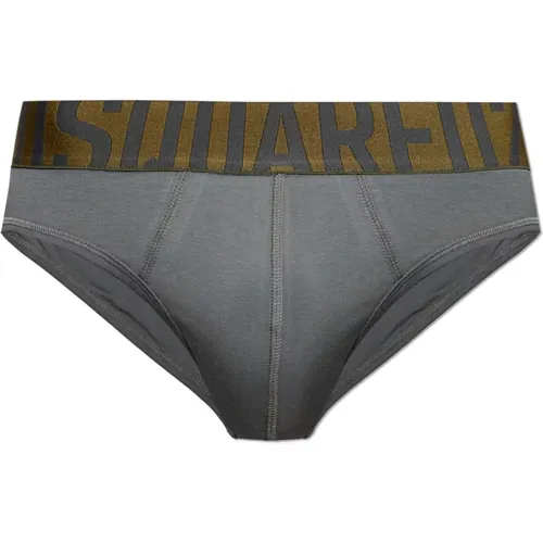 Cotton briefs with logo , male, Sizes: XL - Dsquared2 - Modalova