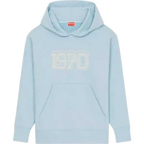 Blaue Hoodie mit Tigerlogo , Damen, Größe: L - Kenzo - Modalova